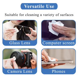OEM 200 Pcs/Box Eco-Friendly Pre-moistened Lens Cleaning <strong>Wipes</strong> Wet Cleansing <strong>Wipes</strong> for Screen and Glasses - Product Image 5