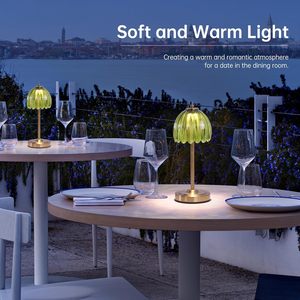 Đèn bàn LED hiện đại, chụp pha lê, thân đồng thau, điều khiển cảm ứng, ánh sáng trắng ấm 3500K, E14, có thể điều chỉnh độ sáng, pin 5000mAh, phòng khách, phòng ngủ - Product Image 5