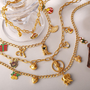 Collar con Colgante de Dibujos Animados, Acero Inoxidable, Chapado en Oro de 18K, Joyería de Moda, Regalo - Product Image 1