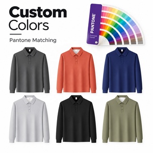 <span class=keywords><strong>Polo</strong></span> a Maniche Lunghe Unisex con Logo Personalizzato, Foderata in Pile, Tessuto Termico Tecnico, Abbigliamento da Lavoro Invernale Casual, Uniforme, Vendita all'Ingrosso - Product Image 3