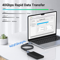 Kabel pengisi daya USB Tipe C Tipe C, kabel pengisian daya USB Tipe C USB 4.0 Tipe C 8K 60Hz USB Tipe C ke USB 240W 40Gbps, penjualan terlaris