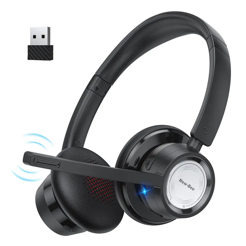 New Bee Business Wireless Bluetooth Headset With Microphone Noise Cancelling Call Center Headset Manufacturer