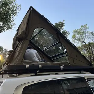 2024 pha lê Roof Top Lều Acrylic xe tam giác trên mái nhà lều siêu nhẹ mái hiên offroad cắm trại ngoài trời bánh