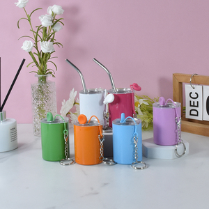 Thời trang 3oz Mini Thép không gỉ đôi tường Shot Glass Tumblers với kim loại Keychain Nắp 48 cái thăng hoa Mug USA kho - Product Image 4