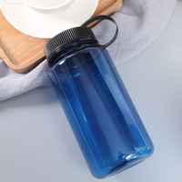 Bouteille d'eau en plastique PS de 600 ml avec poignée, design à large ouverture pour les sports de plein air et la salle de sport, bouteilles d'eau à large ouverture