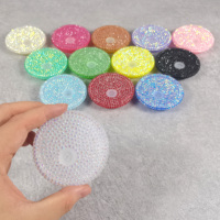74 couleurs, 16 oz, couvercles en plastique et acrylique à paillettes de strass pour verre avec paille, étanches, style ROMANCE