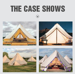 Tente cloche 7M Premium en tissu Oxford 900D, 4 saisons, imperméable, coupe-vent, avec cheminée pour camping familial, glamping en plein air - Product Image 4