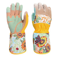 Gants de jardin antidérapants, résistants aux épingles, à manches longues, ambidextres, résistants aux perforations, imprimés floraux colorés, pour le jardinage