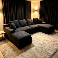 Canapé modulaire compressé moderne en tissu chenille avec ressorts ensachés et éponge, canapé nuage à assise profonde pour salon