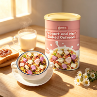 Céréales saines au yaourt et granola, flocons d'avoine cuites aux noix et fruits secs, morceaux de yaourt lyophilisé, vente en gros, fournisseur alimentaire