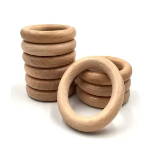 10 pièces anneaux en bois faits à la main inachevés cercles sans peinture anneaux en bois naturel pour bricolage artisanat anneaux en bois de hêtre naturel