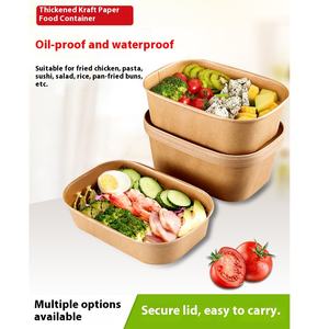 Одноразовая биоразлагаемая прямоугольная чаша из крафт-бумаги, суши, печенье, салат, сэндвич, Ланч-бокс, пикник, еда на вынос, пищевое ремесло - Product Image 4