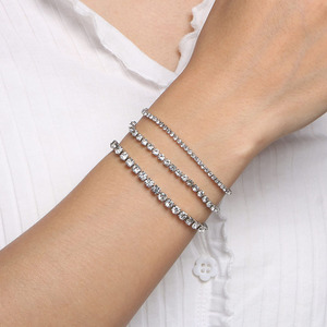 14K <span class=keywords><strong>oro</strong></span> placcato 3mm 2mm Cubic Zirconia Tennis da donna regalo <span class=keywords><strong>sottile</strong></span> delicato classico elegante alla moda 7.5 pollici 6.5 pollici CZ <span class=keywords><strong>bracciale</strong></span> Tennis - Product Image 5