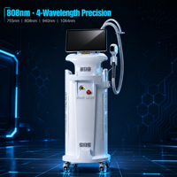 Machine d'épilation au laser à diode 808 nm, 4 tailles de spot interchangeables, 755 nm/808 nm/940 nm/1064 nm, épilation permanente à 4 longueurs d'onde