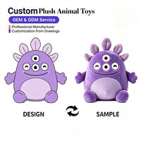 Peluche Monstre Personnalisée avec Logo, Douce et Moelleuse, Fabriquée à Partir de Dessins, Décoration Confortable, Cadeau Idéal pour les Acheteurs en Gros et au Détail