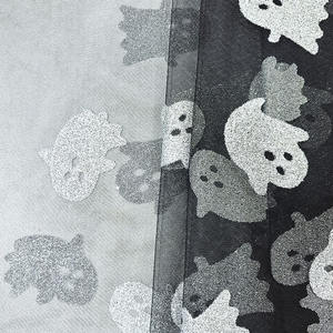 <span class=keywords><strong>Tissu</strong></span> en maille imprimé <span class=keywords><strong>gobelin</strong></span> noir à prix bon marché <span class=keywords><strong>tissu</strong></span> Hallowmas très léger pour la décoration de maison fantôme - Product Image 4