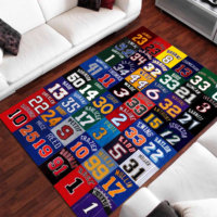 Nba Team Pattern Area Teppich Benutzer definiertes Foto Gedruckt Sport Basketball Team Teppich Wolle Plüsch Wohnzimmer Teppich und Teppiche