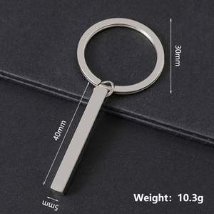 New Listing Cubic Column Design Stainless Steel Blank <b>Custom</b> <b>Keychains</b> for Gift - Product Image 2