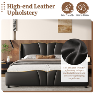 Cama King Size Ajustable Tapizada en Cuero de Lujo, Diseño Italiano Moderno, Estructura de Madera, Muebles de Dormitorio Elegantes de Alta Calidad - Product Image 3