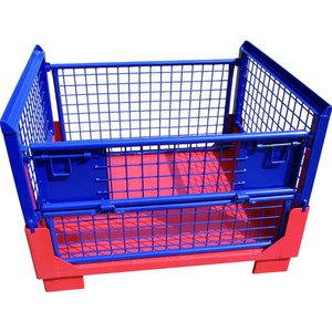 Custom Collapsible And Foldable Mesh Stillage Container Euro-box Pallet Storage Cage Pallet