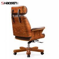 Vente en gros chaise de direction moderne et ergonomique de haute qualité à dossier moyen en cuir de luxe chaise de bureau en bois mobilier de bureau
