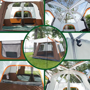 Açık 8-10 kişi aile kamp çadırı büyük uzay çift kat 2 oda lüks açık çadır - Product Image 6