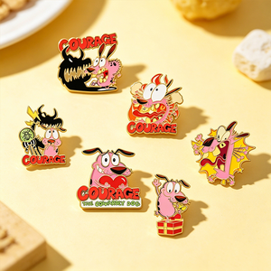 6 Nuevos Diseños de Alta Calidad, Pin Metálico de Perro Tímido de Dibujos Animados, Divertido Pin de Animal para Decoración de Mochilas - Product Image 2