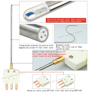 مجس حراري مدرع Pt100 طراز WZPK-161، مستشعر حرارة مرن قابل للتوصيل لقياس درجة الحرارة - Product Image 2