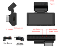 Caméra de tableau de bord WiFi 4K OEM avec double objectif avant et arrière, visualisation en temps réel sur téléphones mobiles, prise en charge du GPS et de la vision nocturne, caméra DVR pour voiture
