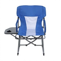 Chaise de camping pliable moderne avec table latérale intégrée et sac isotherme, chaise de directeur en fer Oxford pour mobilier d'extérieur
