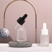 Flacon compte-gouttes en verre dépoli de 15 ml, flacon vide pour huile essentielle ou sérum, emballage personnalisé avec logo, vente en gros