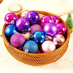 Boule de décoration de noël boule décorative d'arbre de noël brillant mat pleine poudre collante 10CM galvanoplastie en plastique - Product Image 6