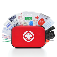 Trousse de premiers secours portable personnalisable avec logo, en tissu Oxford rouge, pour la maison, les urgences, les voyages, le camping et la randonnée