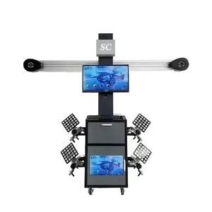 ソニーカメラ付きモバイル3D四輪アライメントマシン2画面ツールキャビネットCE認証付き自動タイヤアライナー