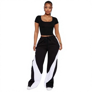 Pantalones Deportivos de Moda Urbana 2026, Pantalones Joggers de Pierna Ancha, Cintura Alta, Ecológicos, para Mujer - Product Image 1