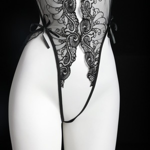 Chemise de nuit en dentelle Lemon Story, style Cheongsam, dos nu, lingerie féminine 8138 - Product Image 2