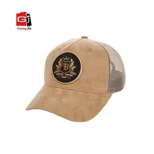 Logo rotondo personalizzato di alta qualità con distintivo intrecciato con logo personalizzato con logo personalizzato alla moda pre curvo cappuccio in rete in schiuma da camionista