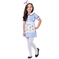 Vente en gros d'uniformes Offre Spéciale Robe à manches courtes Costume de serveuse pour restaurant, jeu de rôle pour enfants