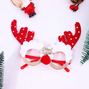 かわいいトナカイサンタをテーマにしたメガネフレーム2024年新年クリスマスデコレーションノベルティクリスマスパーティーギフト用品