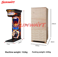Machine d'arcade de boxe sportive en métal à monnayeur, interface anglaise, alimentation 110/220V, type de prise personnalisé pour l'amusement