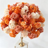 Boule de fleurs artificielles en soie orange brûlée L-320, faite à la main, pour mariage, Noël, remise de diplôme, centre de table