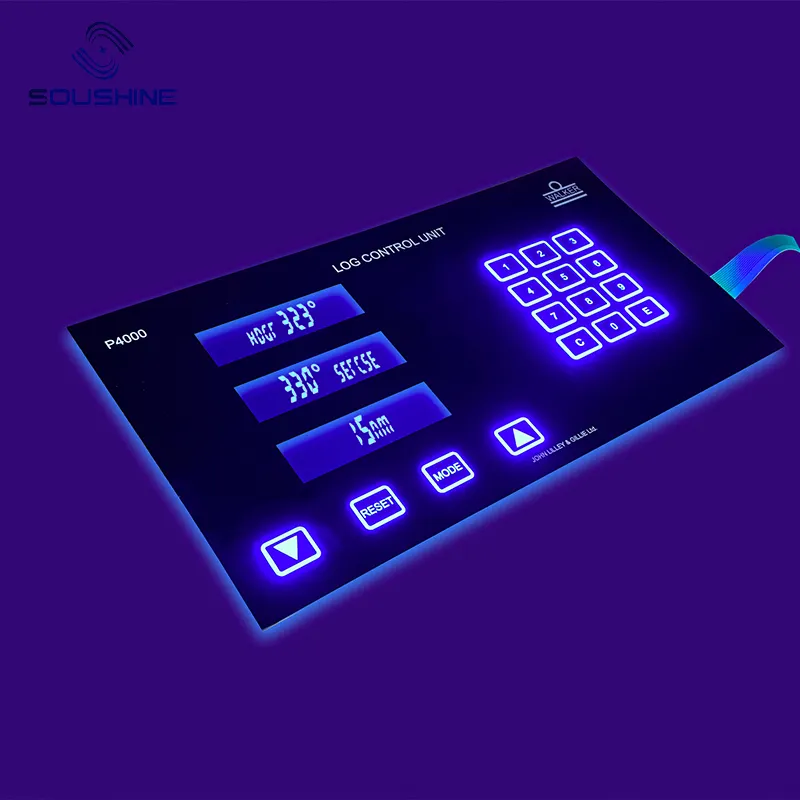 soushine 3key tactile key panel backlight airflow diffusion adhesive 4 button access acrylic keyboard keycaps membrane switch