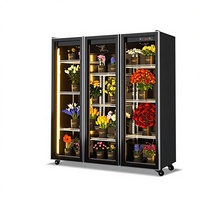 Vitrine Réfrigérée Commerciale pour Fleurs Fraîches, Réfrigération par Air, Trois Portes, Idéale pour Fleuristes et Boutiques Tendance