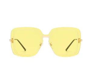 Fabricante Lentes de Sol Hombre óculos de sol sem aro para homens e mulheres, óculos de sol de marca de luxo com armação de metal, óculos de sol de marca própria, tonalidade quadrada