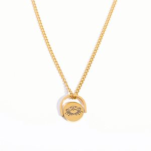 Collar de Moda con Colgante Giratorio de Acero Inoxidable Personalizado con Signo Zodiacal - Product Image 2