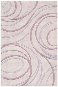 Orbit - Hand-Tufted Circular Motif Rug | <b>Blush</b> & Lavender | Pure Wool | Custom Sizes Available Hand-tufted wool rug - Product Image 4