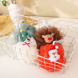 Pouf de Noël en maille luffa personnalisé pour le bain, exfoliant pour la douche, boule moussante pour le bain, luffa, éponge en mousse pour le corps des enfants en forme d'arbre - Product Image 5