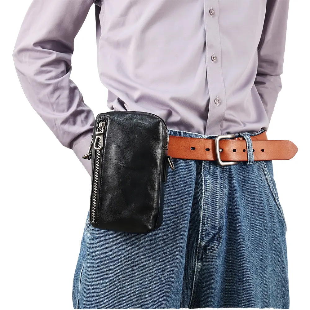 Sac de taille en cuir multifonctionnel personnalisable pour hommes motif tendance décoré randonnée ceinture pochette bandoulière Fanny Pack & Holster