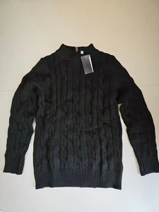 Maglione Autunno-Inverno in Maglia per Uomo e Donna, Collo Alto, Ricamato, Mezza Zip, Foto Reale - Product Image 3