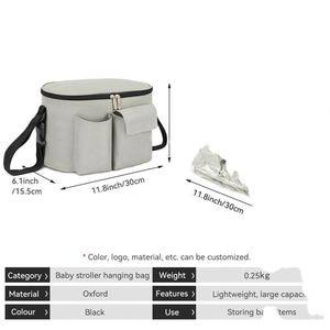 Sac de rangement portable pour bébé, personnalisé avec logo, en nylon solide, pour poussette, certifié BSCI, vente en gros - Product Image 3